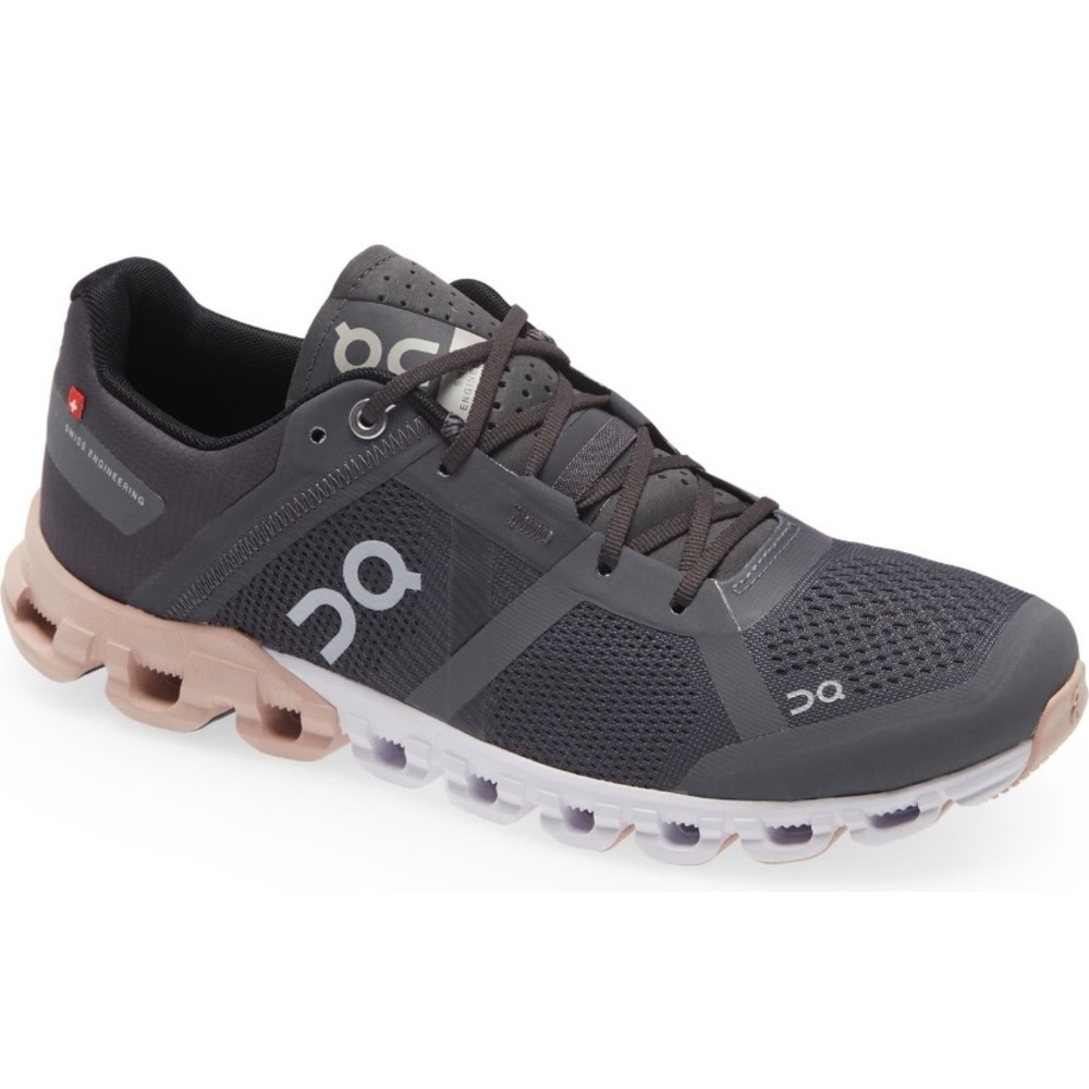 On Cloudflow Grey Shoes , Pink/White Soles size 8